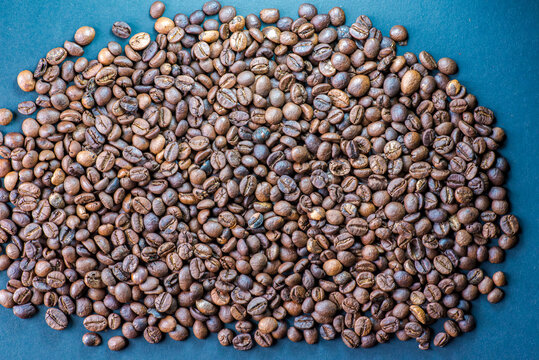 
Close Up of Roasted Coffee Beans Background Texture