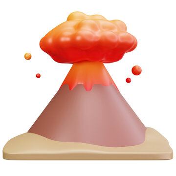 Volcano Eruption 3D Illustrations