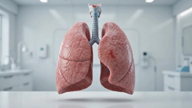 Human Lungs Anatomy in Modern Hospital Medical Laboratories Setting 4k
