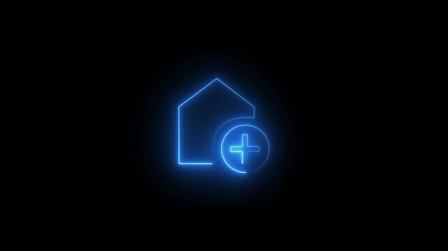 Glowing blue cloud computing icon with secure padlock symbol on dark background