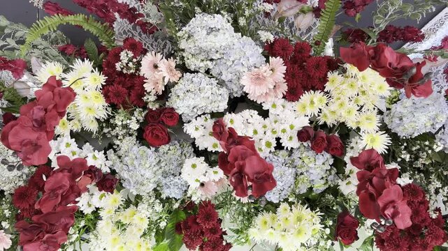 Beautiful colorful flower bouquet arrangement for celebration background