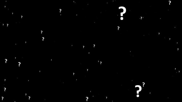 question icon particle burst. realistic glowing particles exploding and forming a help symbol. FAQ concept with dynamic visual effect. seamless 4k animation.