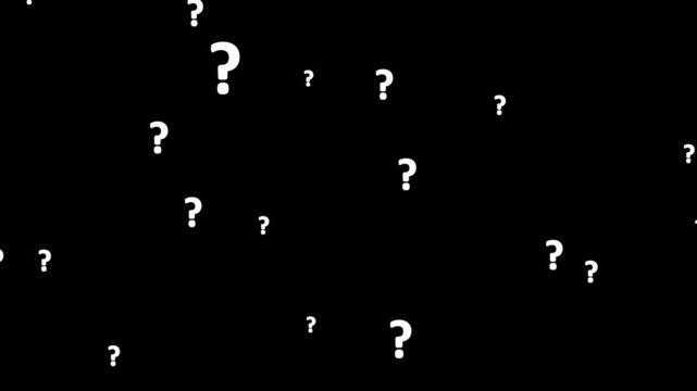 question icon particle burst. realistic glowing particles exploding and forming a help symbol. FAQ concept with dynamic visual effect. seamless 4k animation.