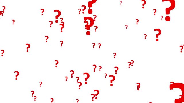 Red particle question symbol. explosive particles forming a glowing help mark with abstract motion. FAQ and support concept overlay. seamless 4k loop.