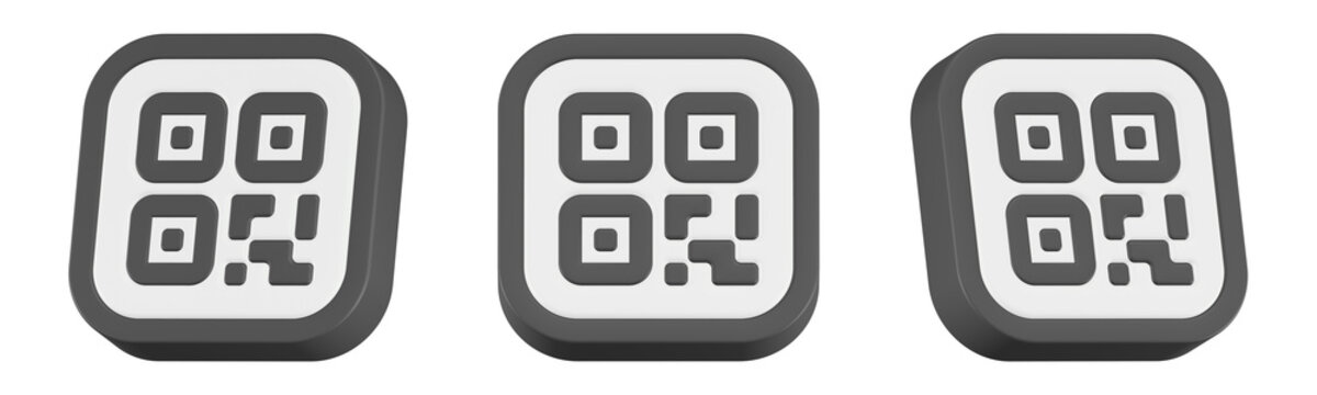 barcode 3d rendering icon