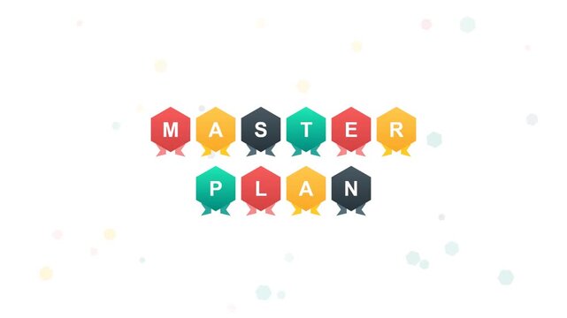 Master Plan written in colorful badges, intro animation