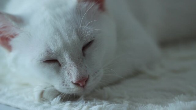 White kitten dream relax love, beautiful animal video