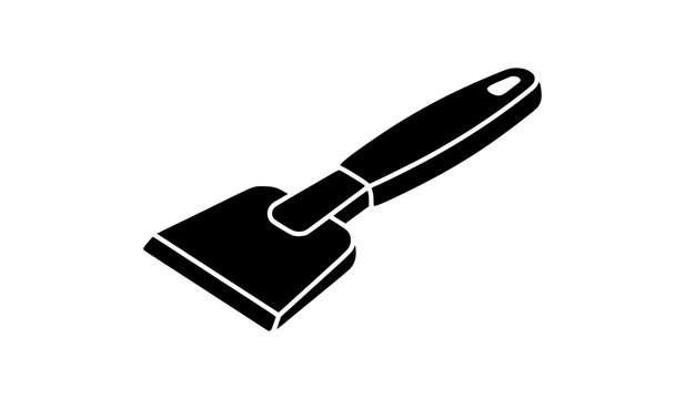 Minimal Black Ice Scraper Car Windshield Vector Illustration