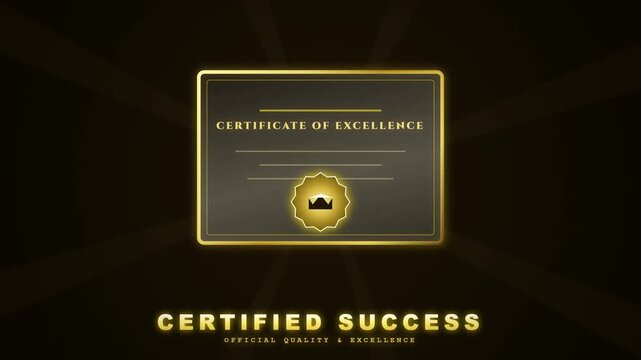 Premium Golden Certificate of Excellence for Professional Achievement Award Design
