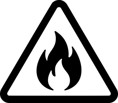 Flammable Hazard Warning Sign with Fire Flame Icon, Transparent PNG