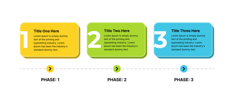 Three steps business infographic timeline vector template.