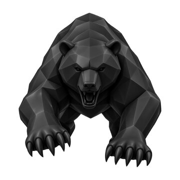 Black Bear Statue for Bear Market, Financial Decline, Trading Risk and Market Crash