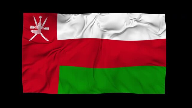 Oman Flag Waving Seamless Loop Animation in 4K UHD