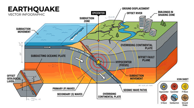 Earthquake Vector Infographic