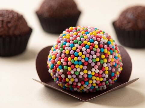 Brigadeiro de chocolate colorido