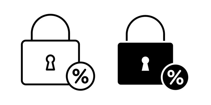 Fixed rate mortgage icon kit for UI