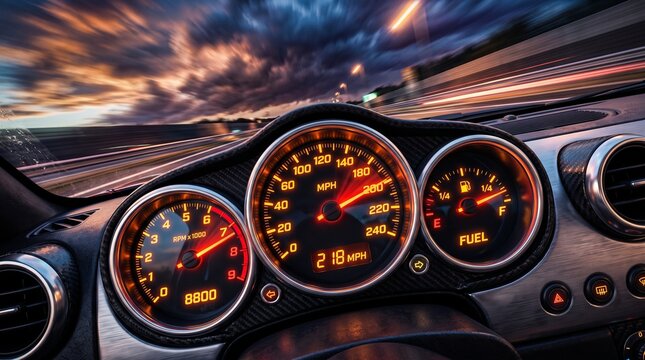 Speed surges where horizon meets drive.