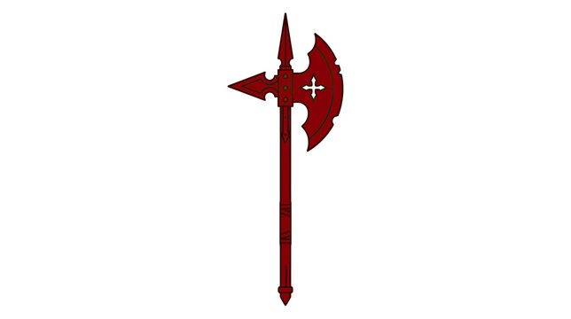 Medieval Polearm Weapon Axe Isolated