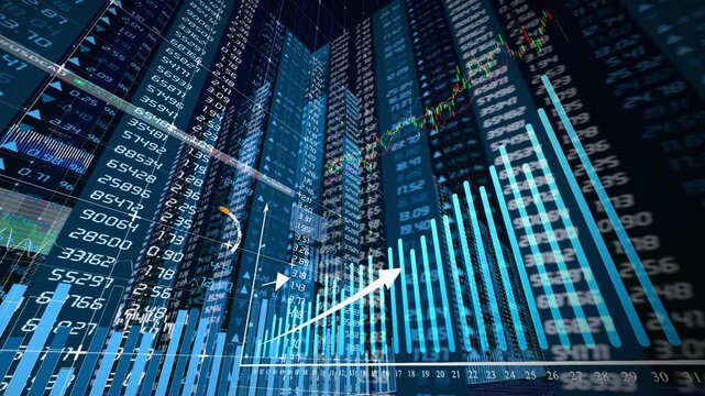 Stock data growth trend chart.