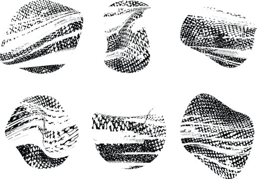 Distorted geometric shape . Minimal art design . Noise destroyed logo . Trendy grainy shapes . Graph print texture .Spray effect .Grunge texture . Distressed element .vector

