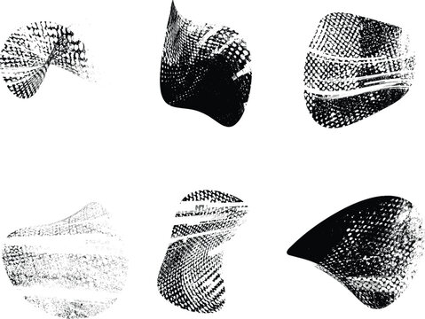 Distorted geometric shape . Minimal art design . Noise destroyed logo . Trendy grainy shapes . Graph print texture .Spray effect .Grunge texture . Distressed element .vector
