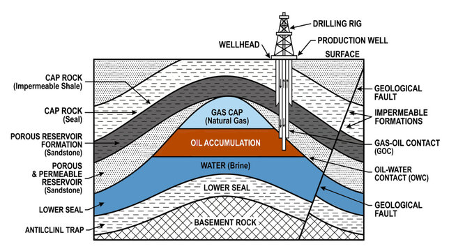 Oil and Gas Geological Formation Diagram