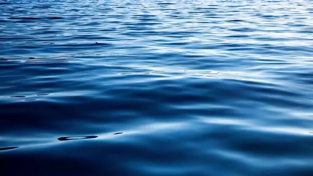 Calm Blue Ocean Ripple Surface.