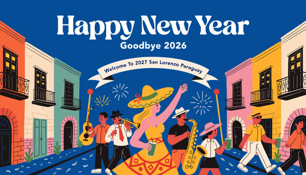 happy new year celebration in san lorenzo, paraguay