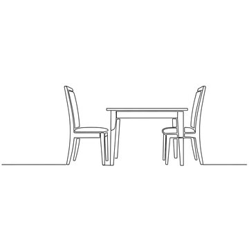 Minimalist dining setup with two chairs and a small table