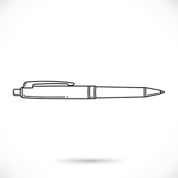 Minimalist black pen with click mechanism and fine tip