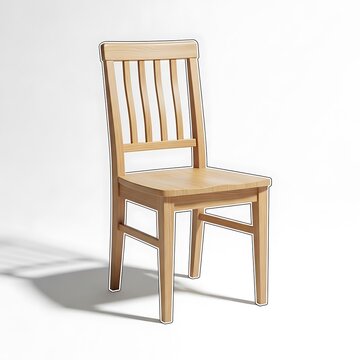 Simple wooden chair with green cushion in light setting