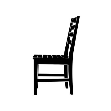 Simple wooden ladder back chair illustration