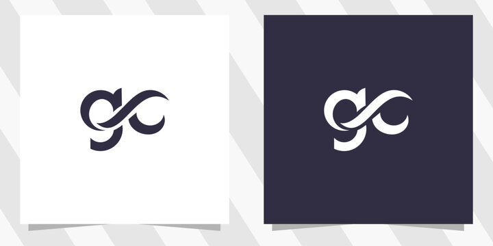 letter gc cg logo design vector