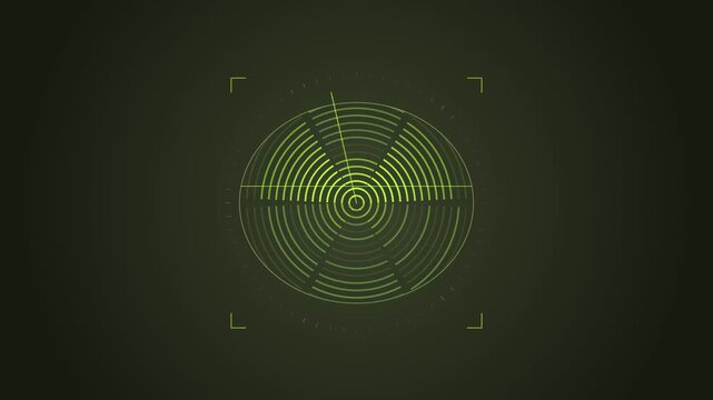 Abstract animated crop vigour scanned across a field drawn as cool blue-white lines and shapes on a deep dark background. Seamless looping 4K motion graphics video with free space for text, ideal for 