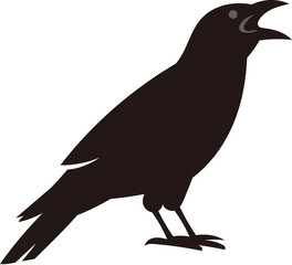 Naklejka premium Black Crow Bird Logo Illustration Design
