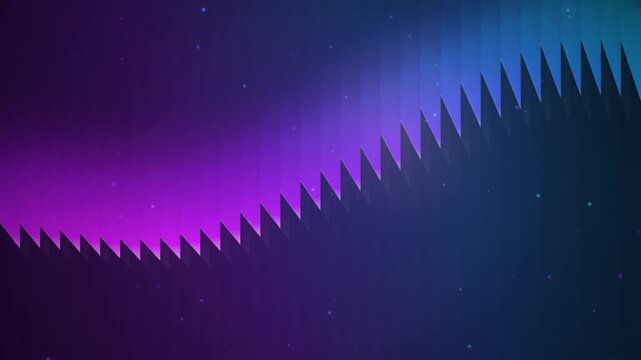 Neon Aurora Purple Blue Sawtooth Wave Motion Background