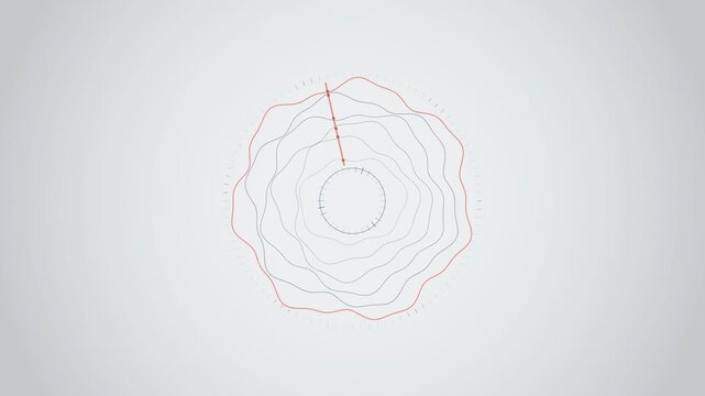 Abstract animated tides tracked as a repeating waveform drawn as cool blue-white lines and shapes on a bright, clean light background. Seamless looping 4K motion graphics video with free space for tex