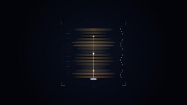 Abstract animated lidar profiling pollution up a column of air drawn as cool blue-white lines and shapes on a deep dark background. Seamless looping 4K motion graphics video with free space for text, 
