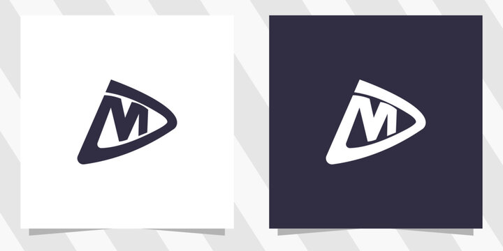 letter md dm logo design vector