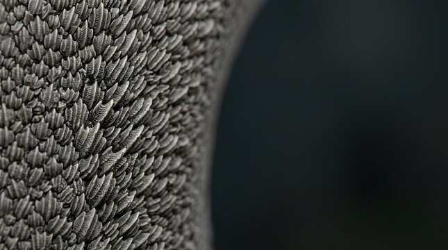 Shark skin dermal denticles showing biological scales for fluid dynamics research and material science engineering studies that explore natural adaptations found in aquatic life for efficient