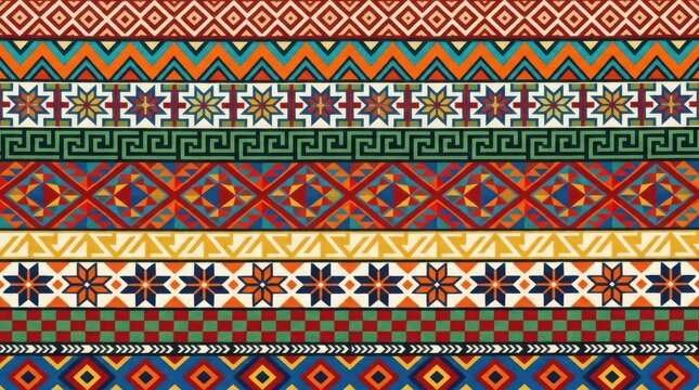 Vibrant Traditional Latin American Textile Patterns ,Hispanic Heritage Celebration Month, Latino Ctivalultural Festival, Cinco de Mayo, D&iacute;a de los Muertos, Carnaval, Inti Raymi