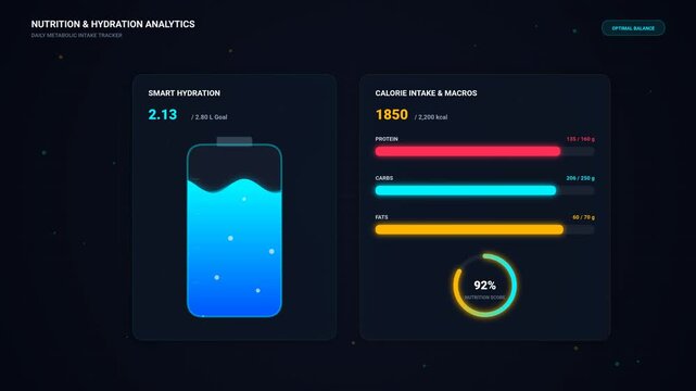 Digital Nutrition and Hydration Analytics Dashboard UI