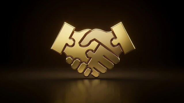 Business partnership and agreement concept with glowing handshake symbol