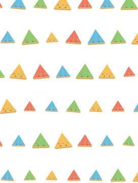 Colorful hand drawn triangle pattern design