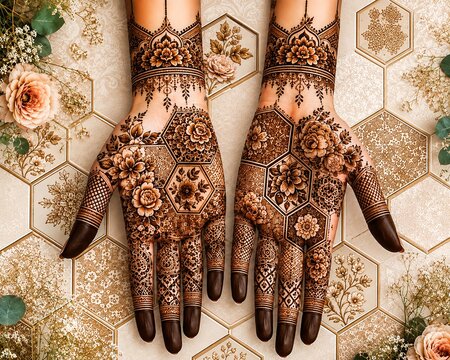 Floral Geometric Mehndi