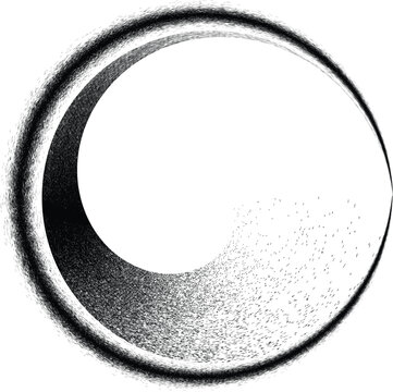 Twirl dual speckle gradient composition.Vector texture with dynamic spiral grain particles. Modern twisted grainy pattern for graphic design element