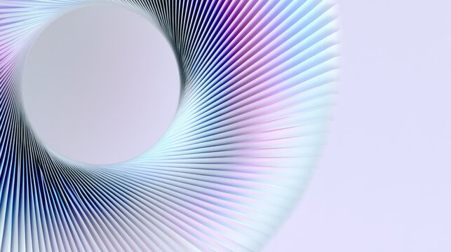 Swirling iridescent metallic ribbons form a luminous toroidal shape