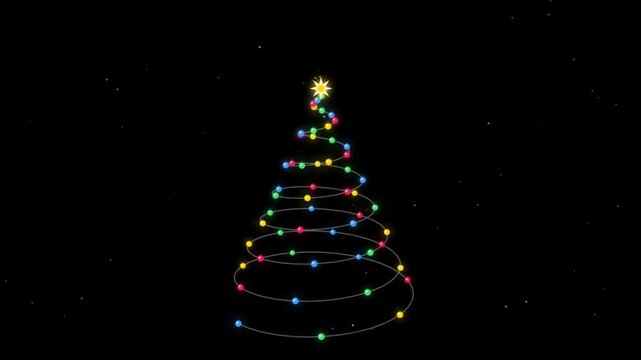 3D Spiral Christmas Tree Lights Star Topper Loop