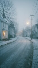 Fototapeta premium Serene winter street scene