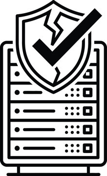 Secure server icon representing data protection and cybersecurity 1.
